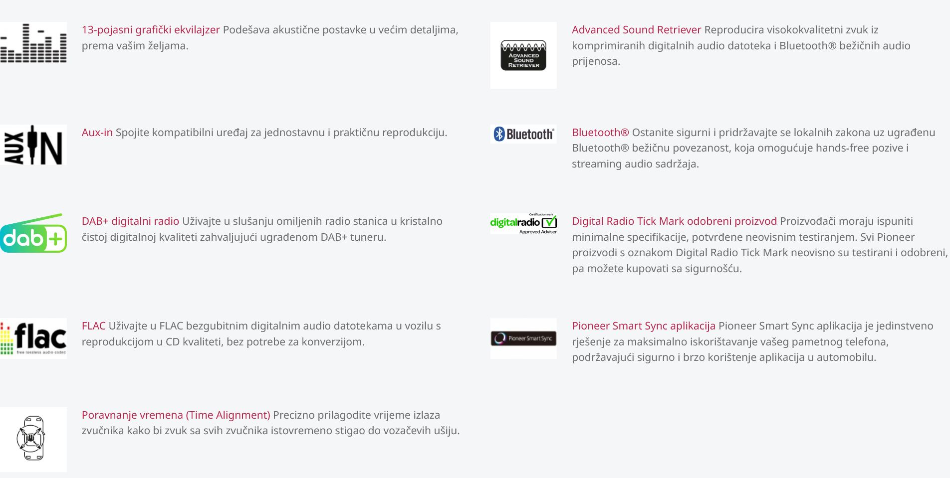 Pioneer FH-S820DAB autoradio opis